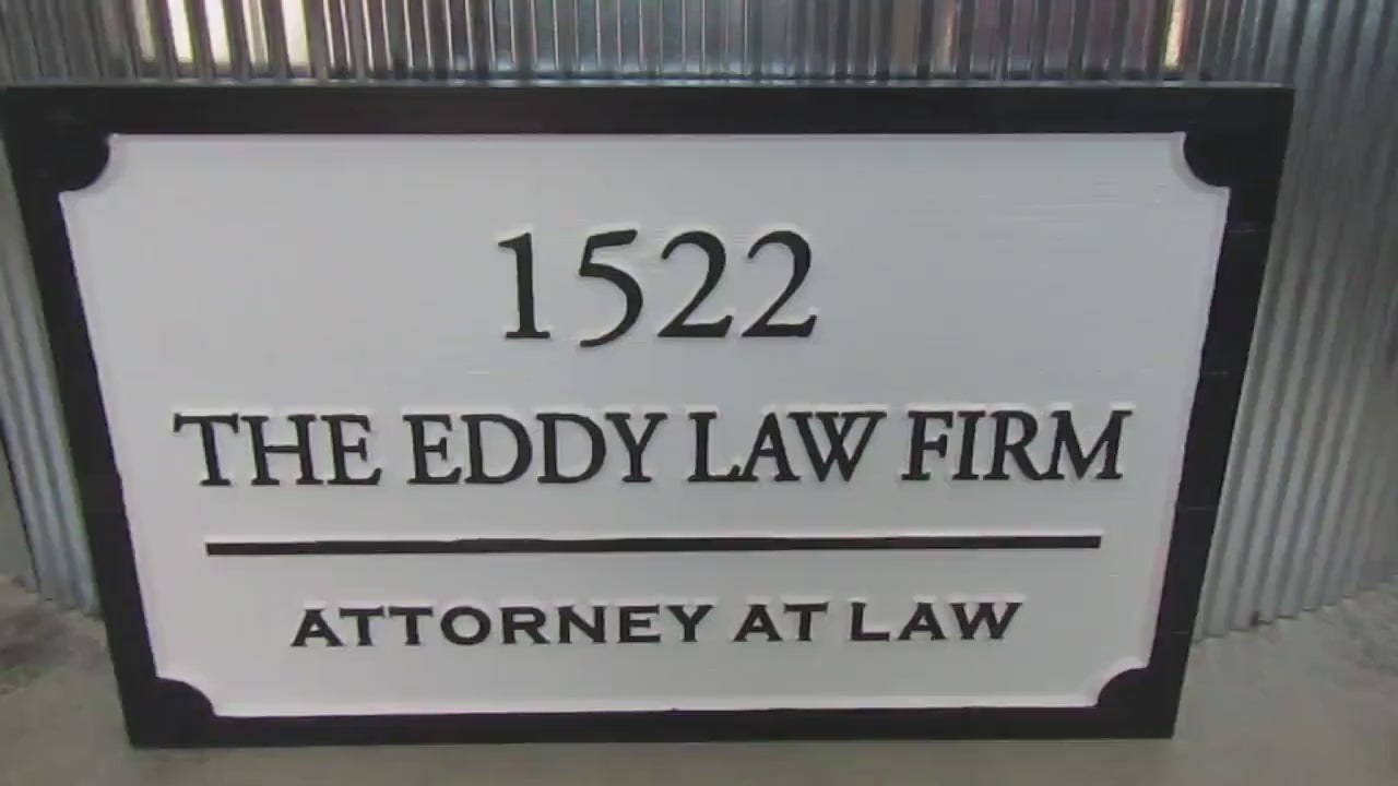 Custom Wood Sign Law Firm Indoor Address Attorney At Law Outdoor Wooden Engraved Large Routed Thick Wooden Sign Commerical Signage