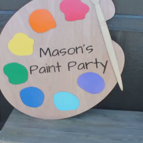 Artist Pallet Painter Artist Paint Pallet Paint Party Art Kids Illustrator Sign 3D Large Custom Birthday Art Room Teacher Laser Cut Wood