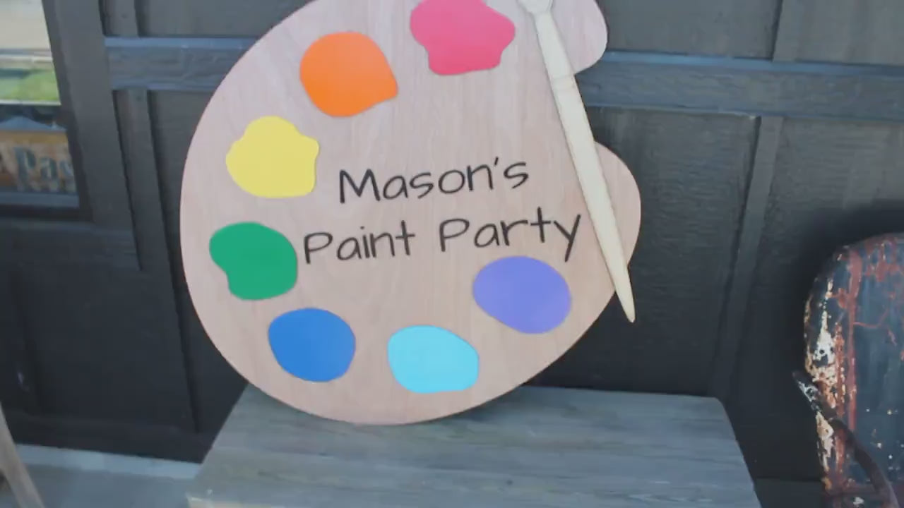 Artist Pallet Painter Artist Paint Pallet Paint Party Art Kids Illustrator Sign 3D Large Custom Birthday Art Room Teacher Laser Cut Wood