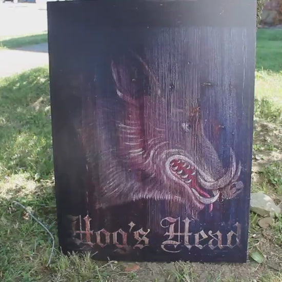 Custom Hog Head Textured Rectangle Weatherproof Sign Pvc Plastic  Personalized Ready for your Business Logo Great Outdoors Pig