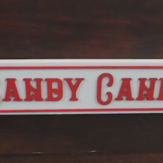 Candy Cane Lane Street Sign Directional Christmas Winter Santa Wooden Handmade Decor Prop Decoration Layered Sign 3D