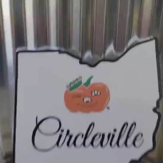 Winky Circleville Ohio Pumpkin Show Hometown Small Town Printed on Wood State Cut out Decor Plaque Wall Art Color Wood Print