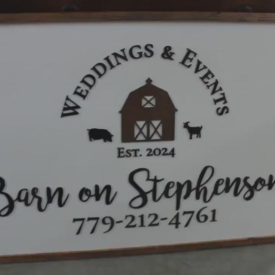 Wedding and Events Custom Business Sign Rectangle 3D Large Custom Indoor Outdoor Small Business Logo Laser Cut Wood Sign Barn Farm