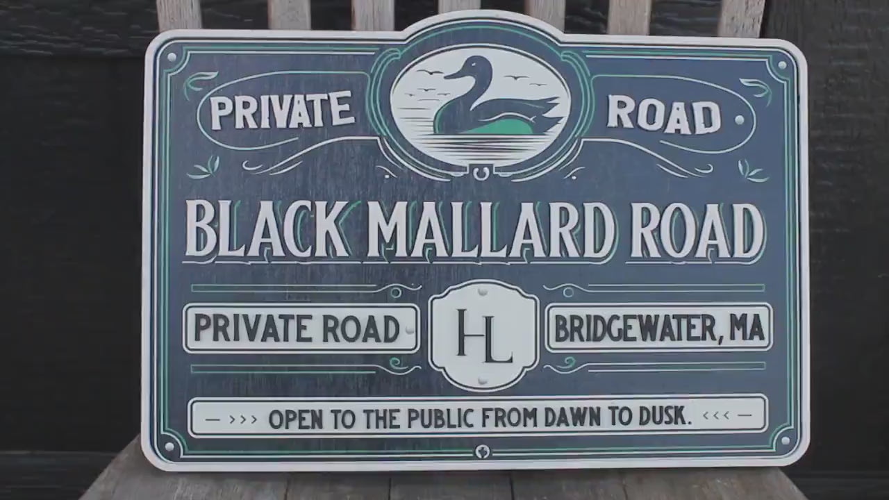 Address Road Sign Mallard Lake River Farm Printed Color 3D Raised Woodland Duck Bird Poultry Hobby Farm Large Custom Wood 3D Large Hunting