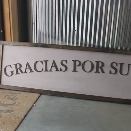 Custom Espanol Sign, Spanish, Hispanic, Gracias, Handmade, Wooden, 3D Sign, Personalized, Brown, Thank you, Rustic, Your Text Here
