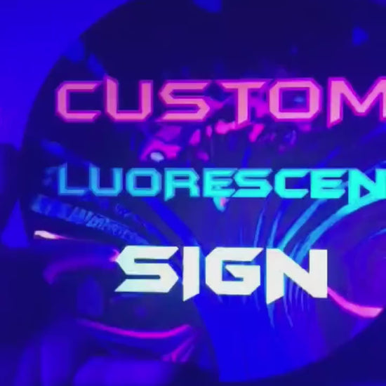 Custom Personalized Black Light Sign UV Printed Fluorescent Glow Look Your Logo Image Here Wood Ultraviolet Nightclub Putt Putt Haunted