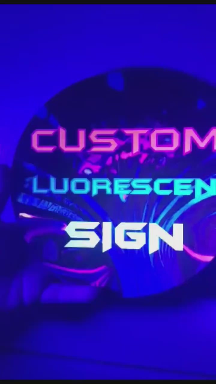 Custom Personalized Black Light Sign UV Printed Fluorescent Glow Look Your Logo Image Here Wood Ultraviolet Nightclub Putt Putt Haunted