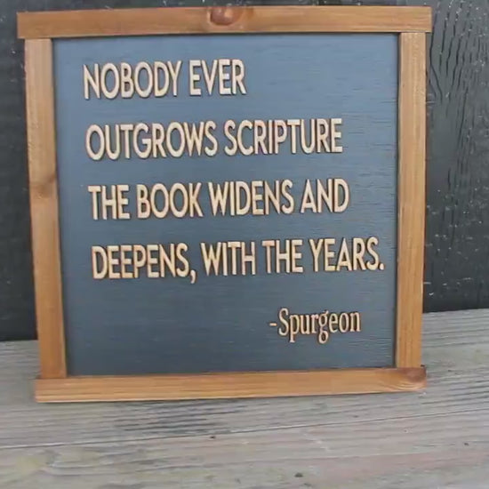 Scripture Cant outgrow The Book Years Wise Quote Faith Handmade 3D Wooden Home Decor Spurgeon Christian