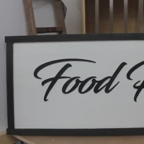 Customizable Wooden Sign Door Food Pantry Business Sign Framed Name Plate Commerical Signage 3D Raised Church Custom Matching Direction