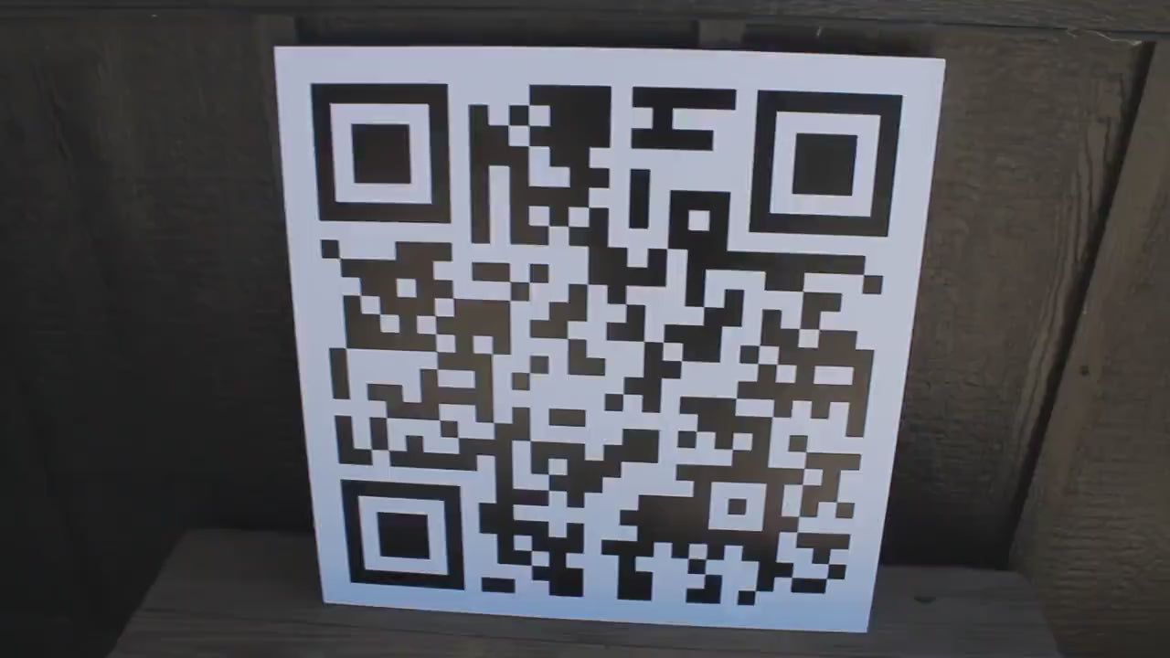 Custom QR Code Business Outdoor Square Weatherproof PVC Sign Smooth Sustainable  Ready for your Logo Great for hanging or wall mounted