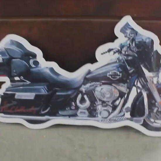 Custom Motorcycle Photo Bike Rider Printed Sign Contour Weatherproof PVC plastic smooth Personalized Cutout Great for hanging ormounted