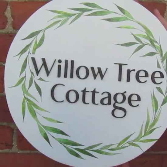 Willow Cottage Custom Logo Commerical Business signage Cute Round Sign Store Front BNB Boutique Circle Entrance Sign Handmade 3D Minimalist