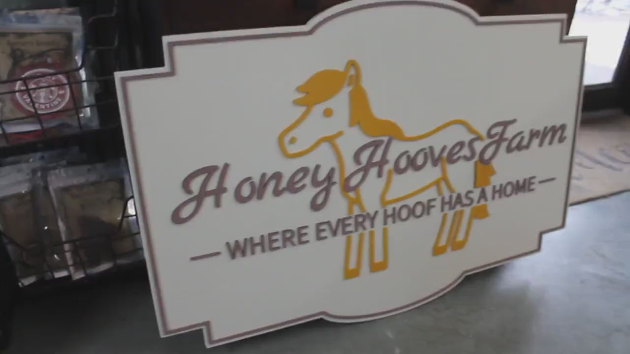 Farm Homestead Commerical Signage Horse Barn Handmade Sign Business Signage Contour 3D Custom Indoor Outdoor Small Business Laser Cut Wood