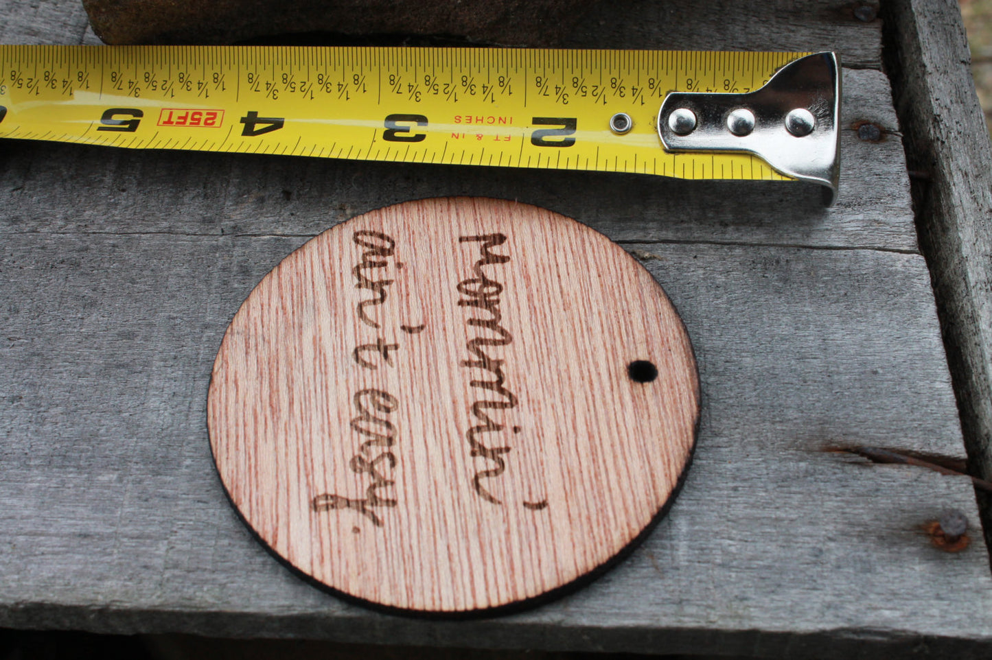 mothers day gift for mom Mommin' Ain't Easy Engraved Wood Ornament Key Chain Laser Etching