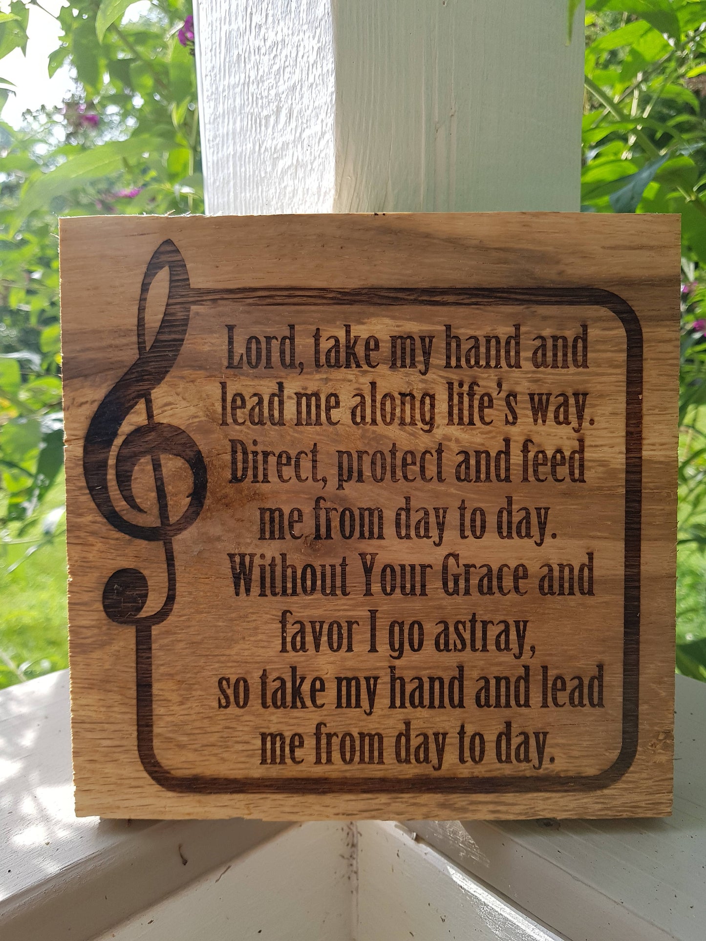 Scripture, Bible Verse, Phrase, Quote, Personalized, Custom, Sign, Psalm, Music Note, Hand planned, Laser, Personalize,footstepsinthepast