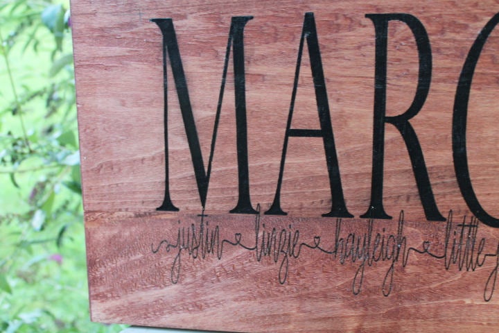 Large Last Name Sign, Family Name Sign, Extended Family, Gift, Laser Engraved, Personalized Sign, Custom Sign, wood wooden outdoor indoor