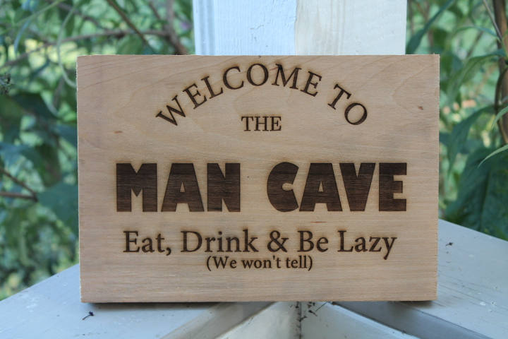 personalized man cave sign great gift for men on solid wood art decor plaque rustic manly  footsteps in the past