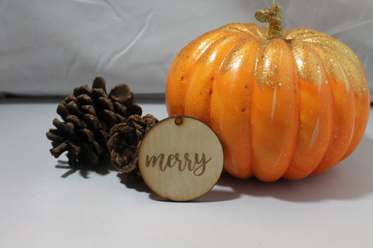 Merry, Your Custom Word, Christmas Ornament, Custom Ornament, Laser Engraved, Wood Cut Out, Footstepsinthepast