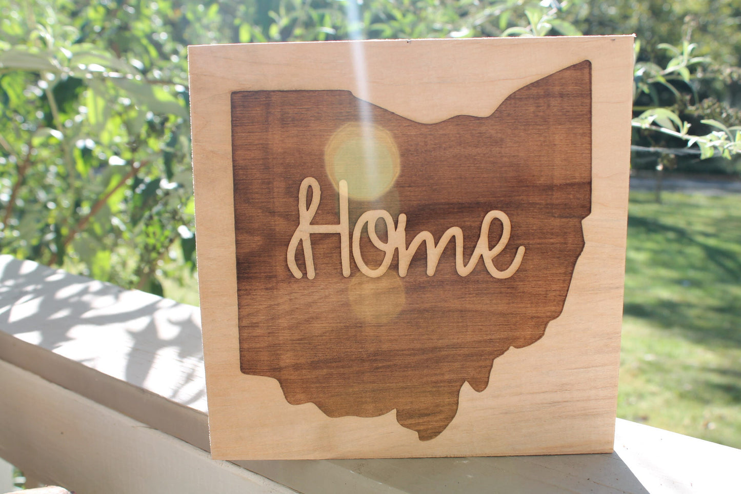 Ohio Sign, Home Sign, Your State, Custom, Sign, Hand planned, Laser etched, wood, Personalize, footstepsinthepast