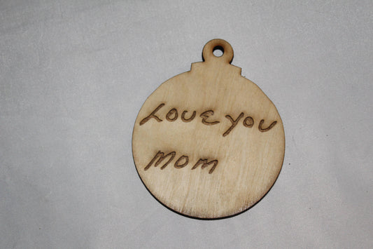 Your Hand Writing, Actual Handwriting, Double Sided, In Memory Of, Personalized Ornament, double sided  Actual Sketch, Wood Engraving