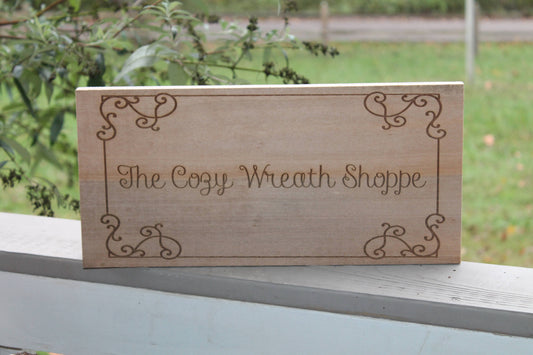 Engraved Wood Business Sign"