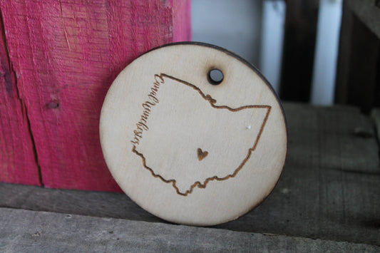 Custom Ohio, Custom Ornament, Canal Winchester, Your City, Your State, Ornament, Laser Engraved, Wood Cut Out, Footstepsinthepast