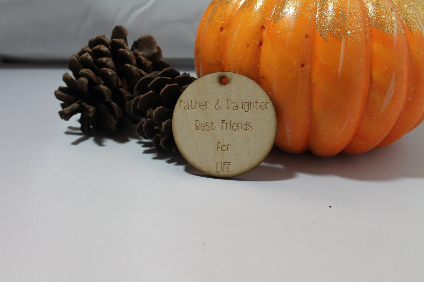 Father and Daughter Best Friends, For Life, Christmas Ornament, Custom Ornament, Laser Engraved, Wood Cut Out, Footstepsinthepast