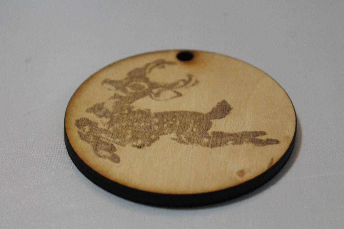 Flying Deer, Vintage Deer, Reindeer, Christmas Ornament, Custom Ornament, Laser Engraved, Wood Cut Out, Footstepsinthepast