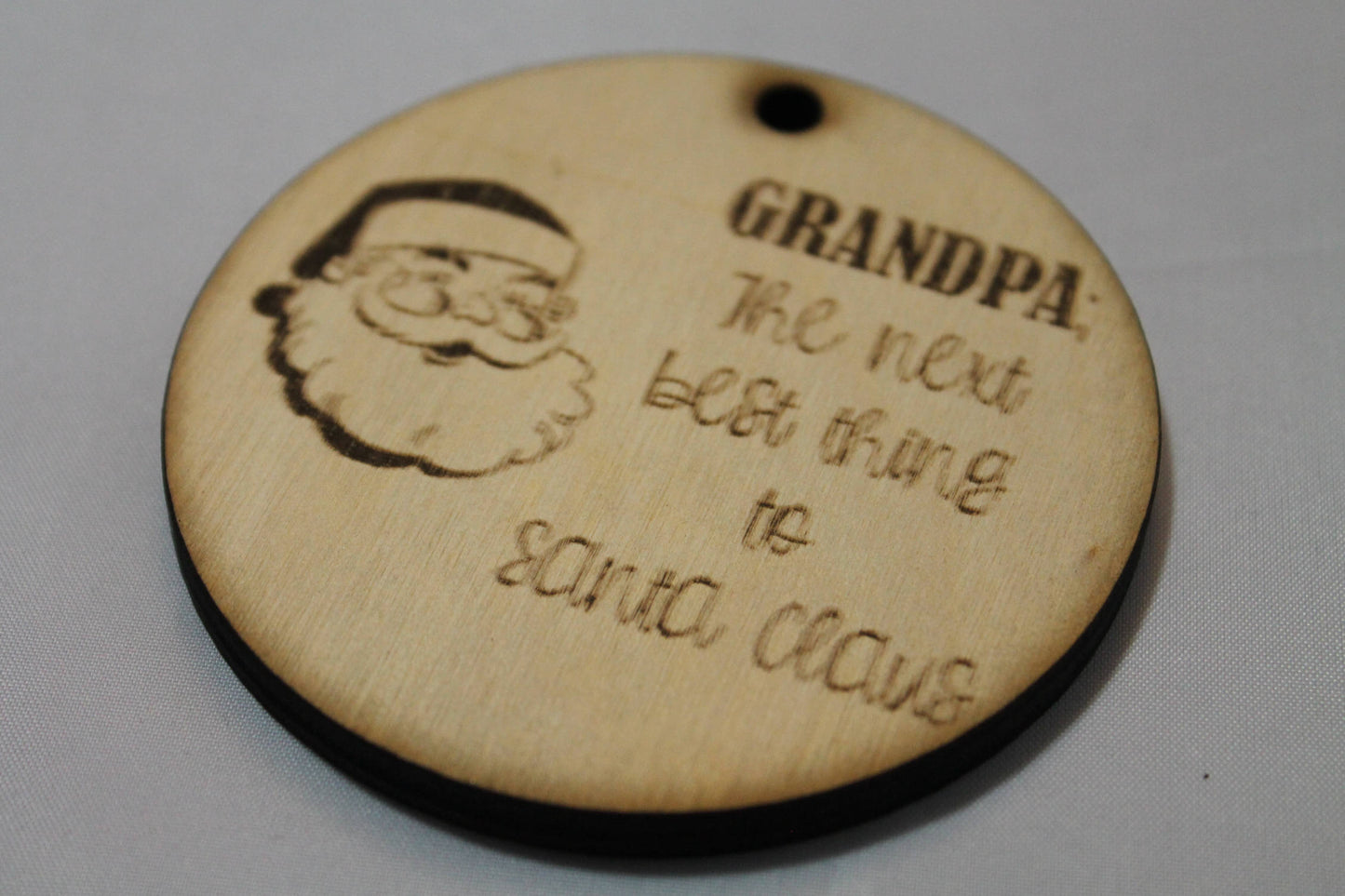 Grandpa the next best thing to Santa Claus, Grandpa Gift, Christmas Ornament, Laser Engraved, Wood Cut Out, Footstepsinthepast