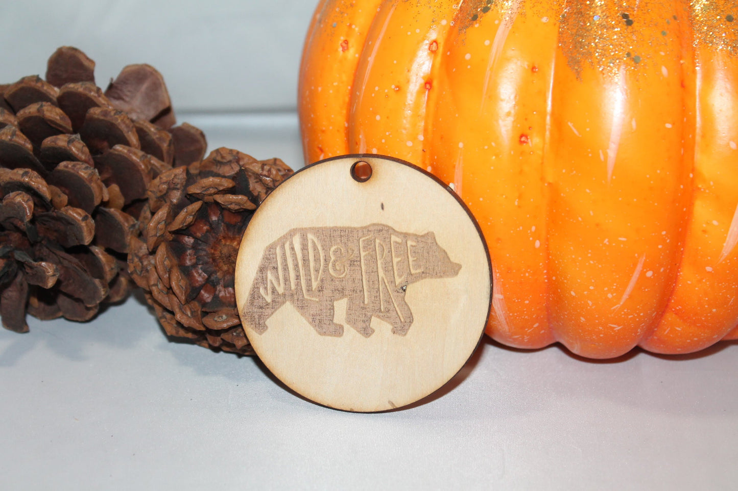 Wild and Free, Bear, Bear Ornament, Adventure, Kids, Customize, Christmas Ornament, Laser Engraved, Wood Cut Out, Footstepsinthepast
