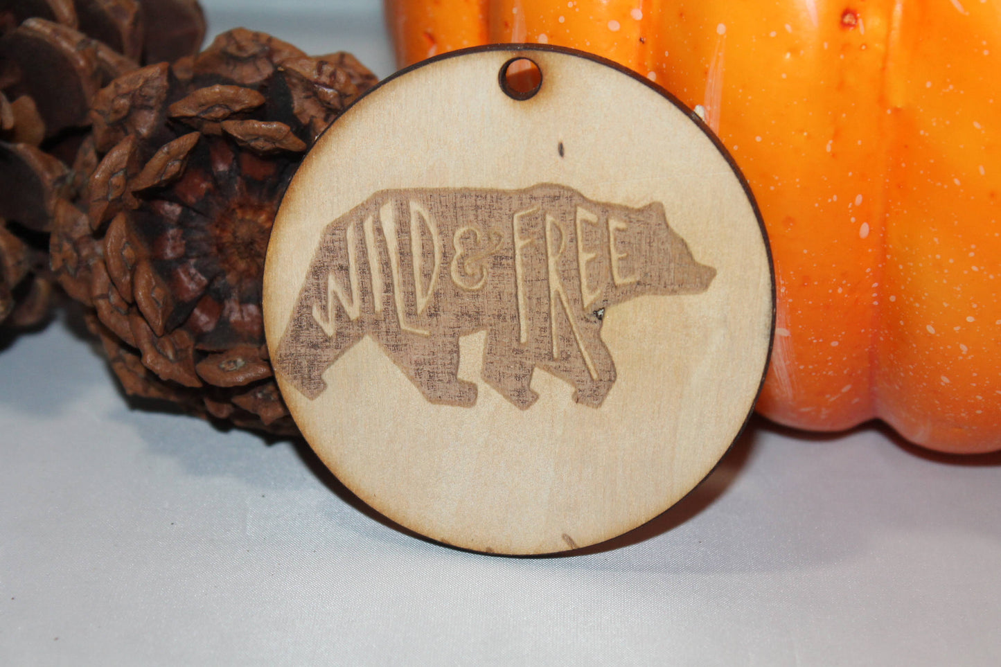 Wild and Free, Bear, Bear Ornament, Adventure, Kids, Customize, Christmas Ornament, Laser Engraved, Wood Cut Out, Footstepsinthepast