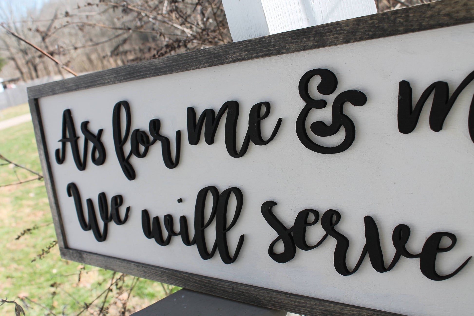 As for me and my House, We will Serve the Lord, Large, 3D, Wood, Laser Cut Out, 3D, Extra Large, Sign, Fireplace Sign, Footstepsinthepast