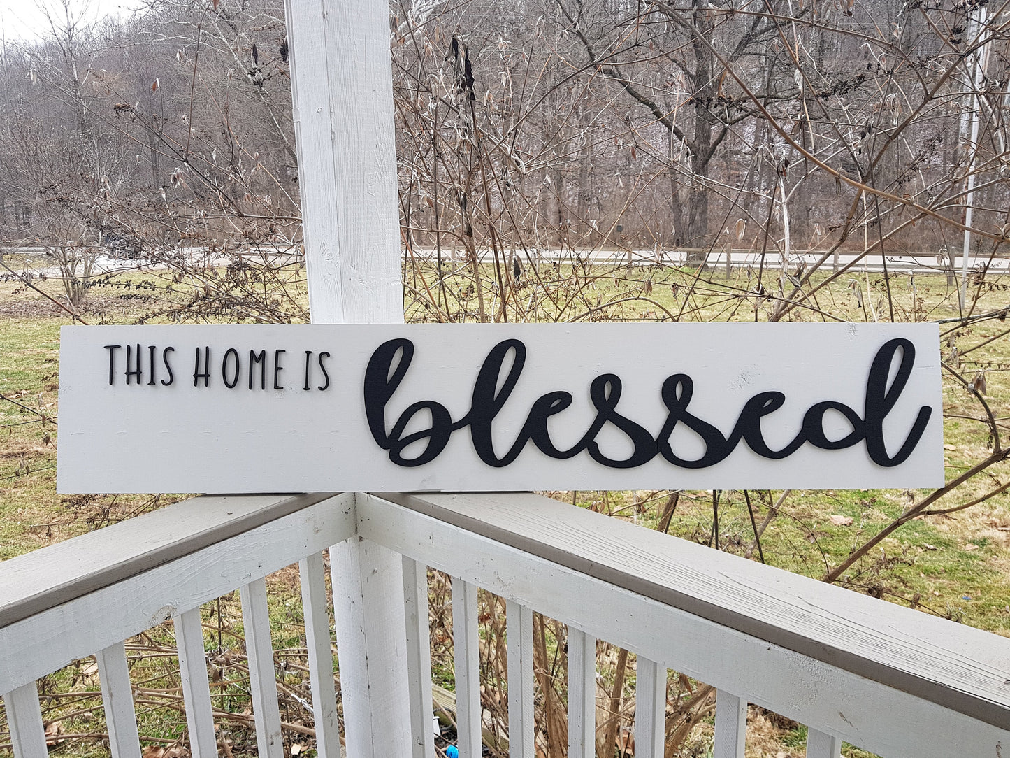 This Home is Blessed, Blessed Sign, Raised Letter, Extra Large, Couch Fireplace Sign, Wooden, Wood, X Large 3D, Housewarming Gift