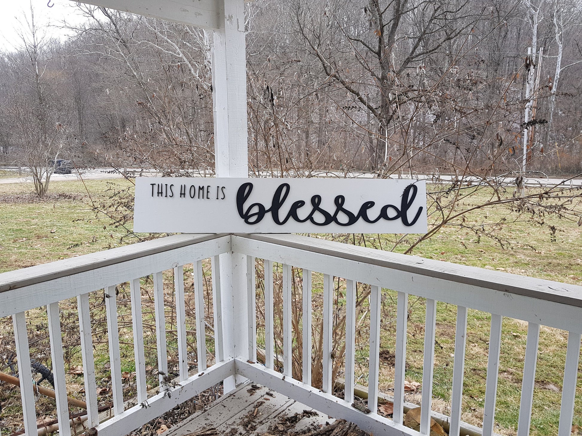 This Home is Blessed, Blessed Sign, Raised Letter, Extra Large, Couch Fireplace Sign, Wooden, Wood, X Large 3D, Housewarming Gift