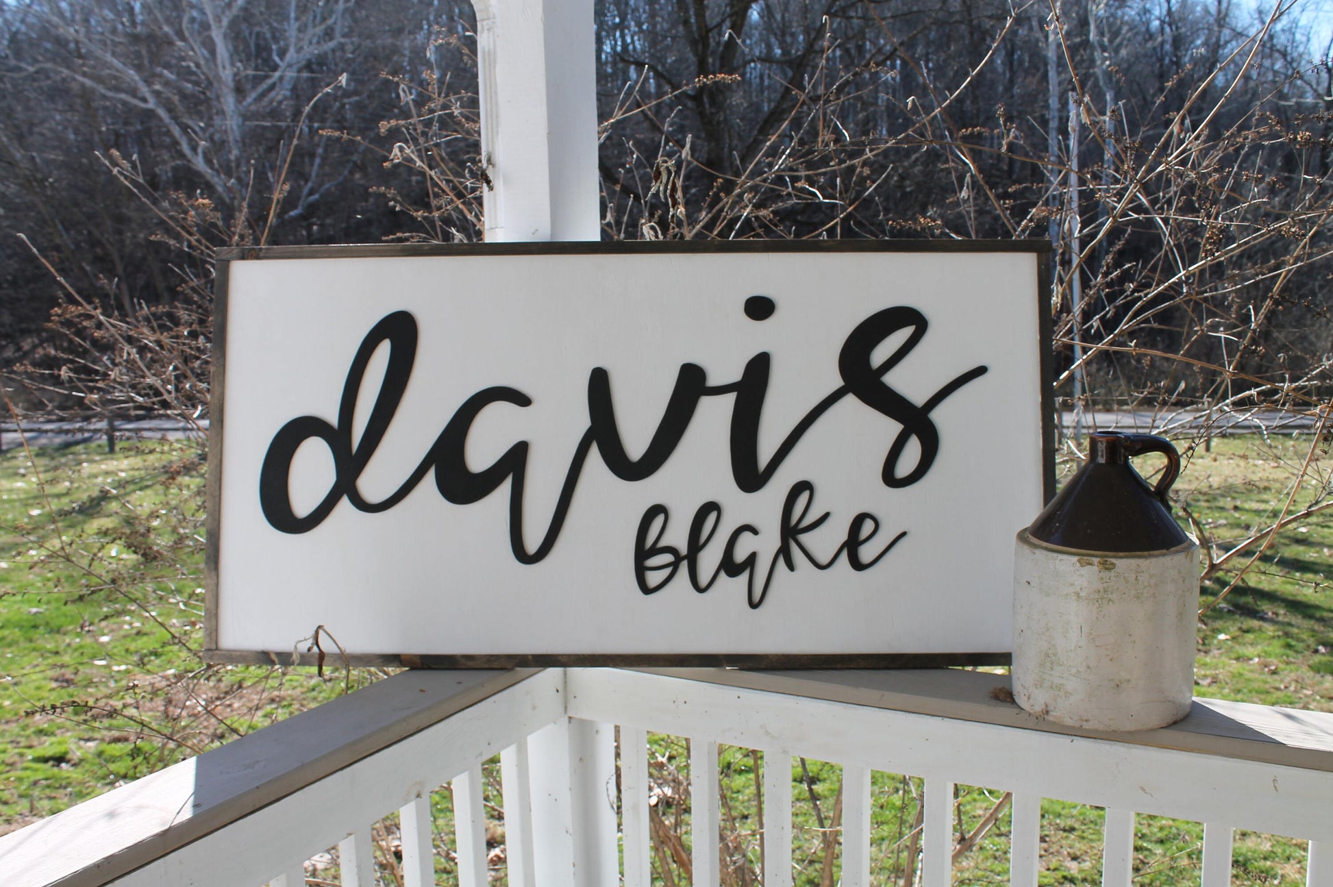 Custom Wood Name Sign personalized to your last name Made To Order for you and your family Handmade and assembled not printed.