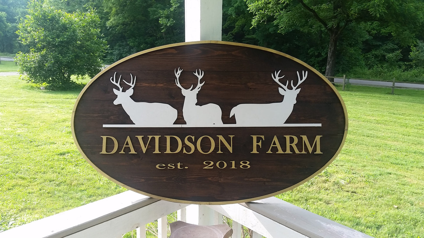 custom farm sign wood ranch signage great for hanging large or small indoor or outdoor with deer or stags