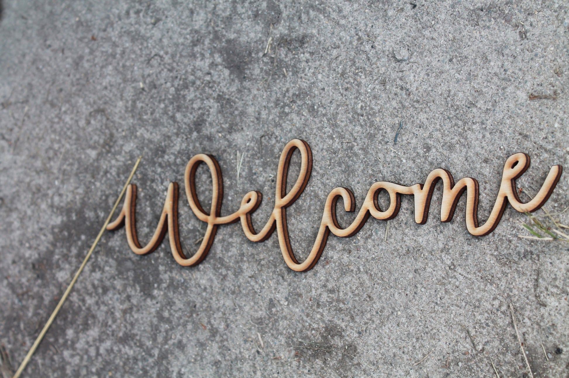 12 inch Laser Cut Out, Welcome Sign, Welcome, Welcome Cutout,  Welcome DIY, Wood Word, Craft, Laser Cut Wood Word, Wooden, Decor, Birch