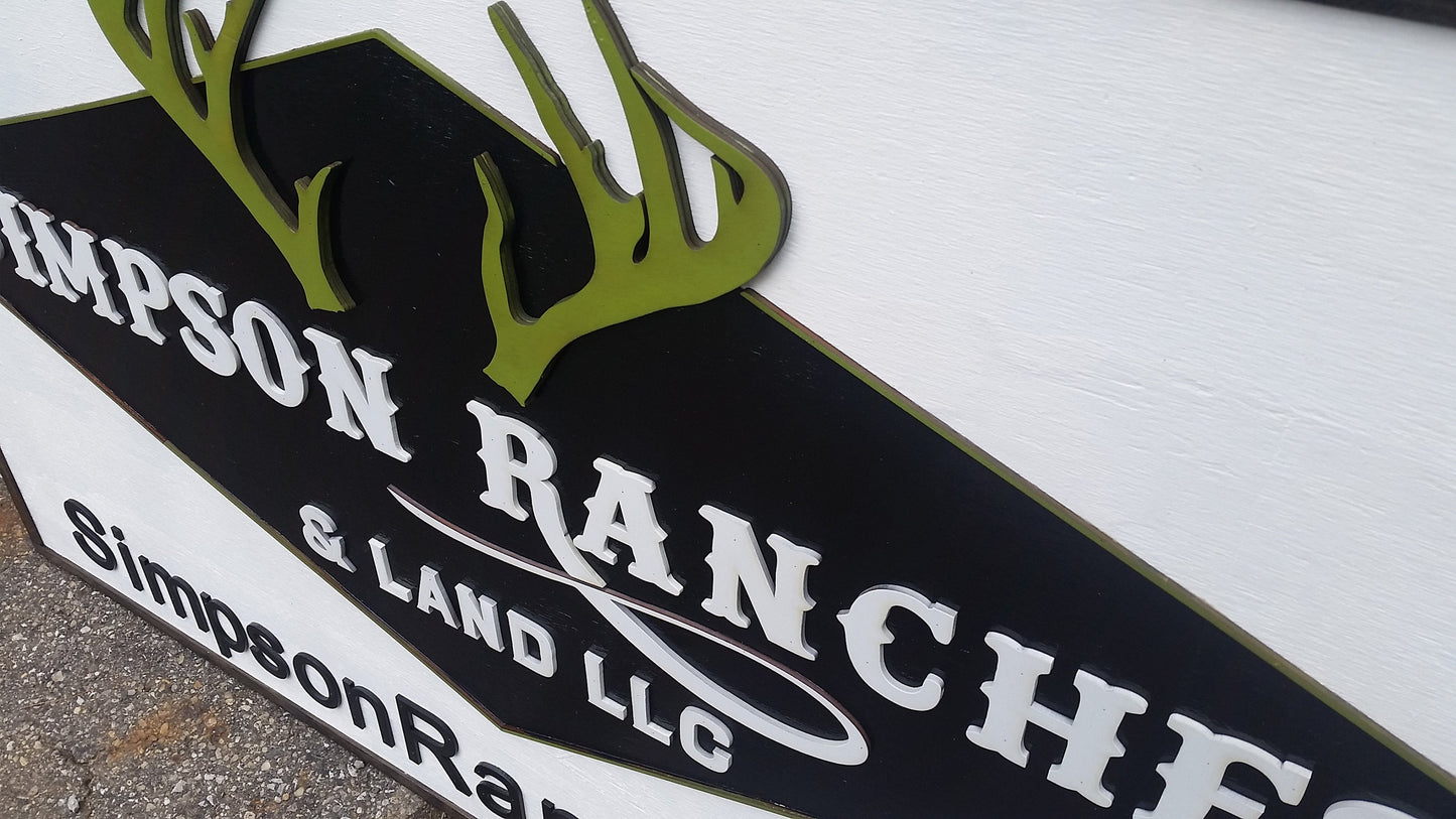 Realty Sign, Realtor Sign, Ranch Sign, Large Outdoor, Commercial Business Sign, Wood, 3D, Exterior Sign, Outdoor, Entrance Sign, Personalize