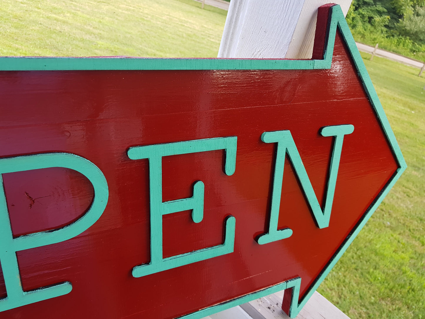 Custom wood Open sign directional arrow large wood handmade choose your color personalized sign