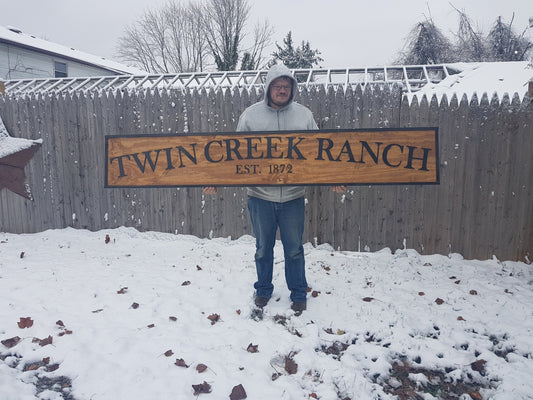 Large Custom Ranch Sign, Over-sized Rustic Business Logo, Wood, Laser Cut Out, 3D, Extra Large, Sign Footstepsinthepast