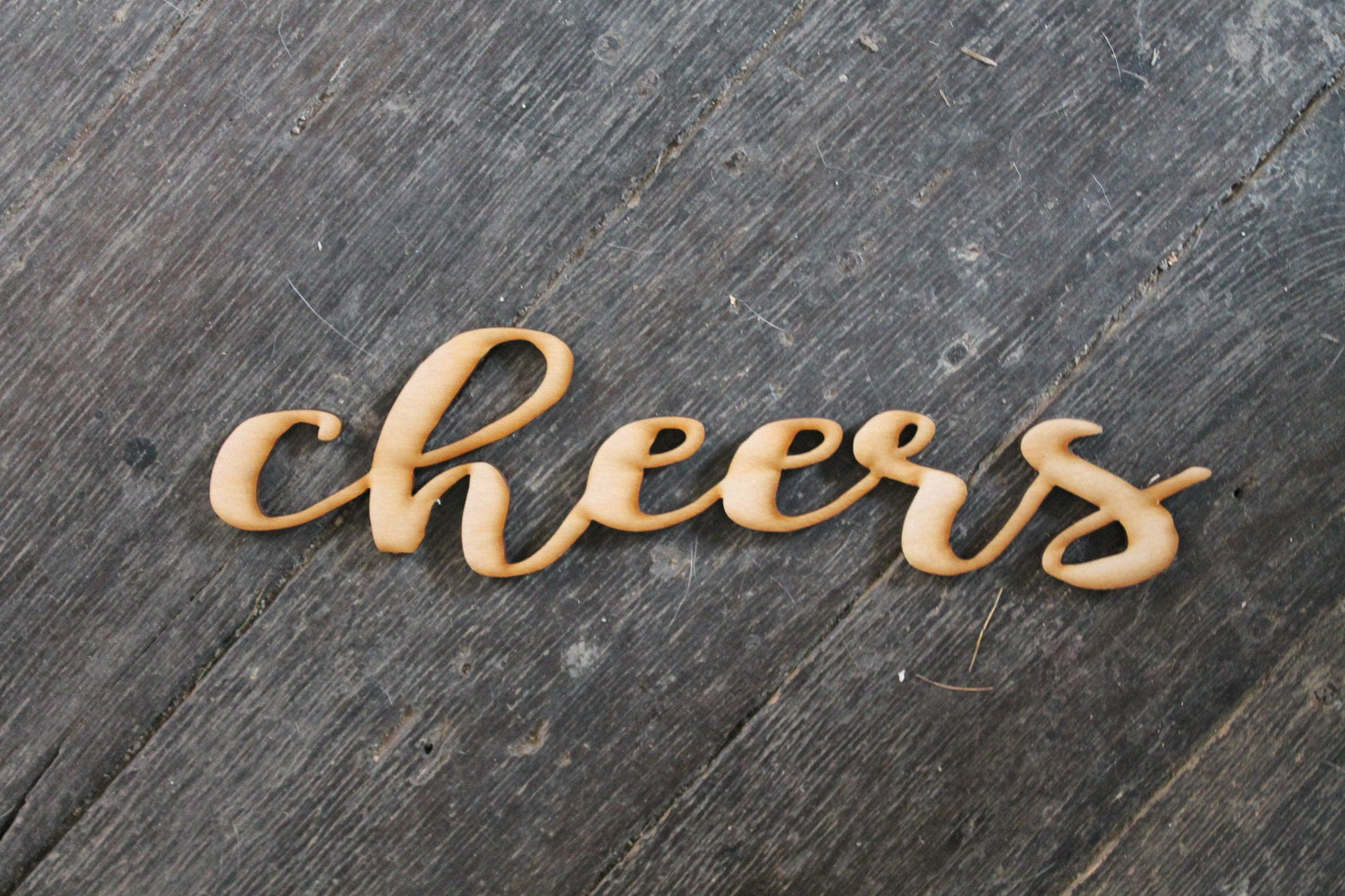 Cheers, Laser Cut Out, Cheers Sign, Cheers Cutout, Cheers DIY,  Christmas, Wood Word, Craft, Laser Cut Wood Word, Wooden, Decor, Birch