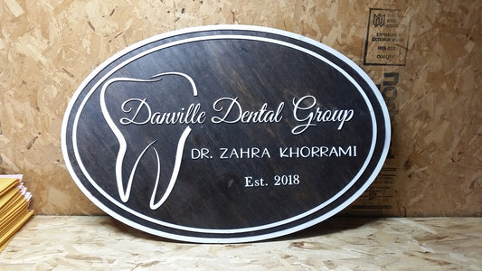 Large Custom Oval Dental Care Sign Wooden Dentist Office Commerical Signage Business Group Tooth 3D Your Logo Laser Cut Out Handmade Teeth