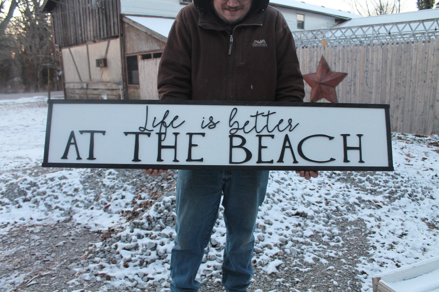 Life Is Better At The Beach Large Sign, Coastal, Ocean, Nautical,Large Raised Letter, Large Custom Sign, Over-sized, Wood, Extra Large, Sign