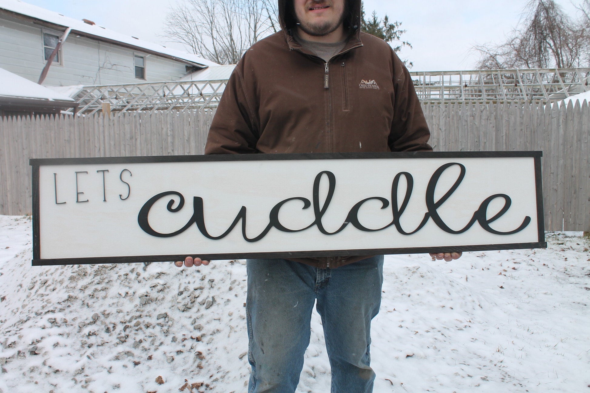 Lets Cuddle, Wood Sign, Extra Large Country Sign ,Large Raised Letter, Over-sized, Wood, Extra Large, Couch Sign, Fireplace Sign, Bedroom