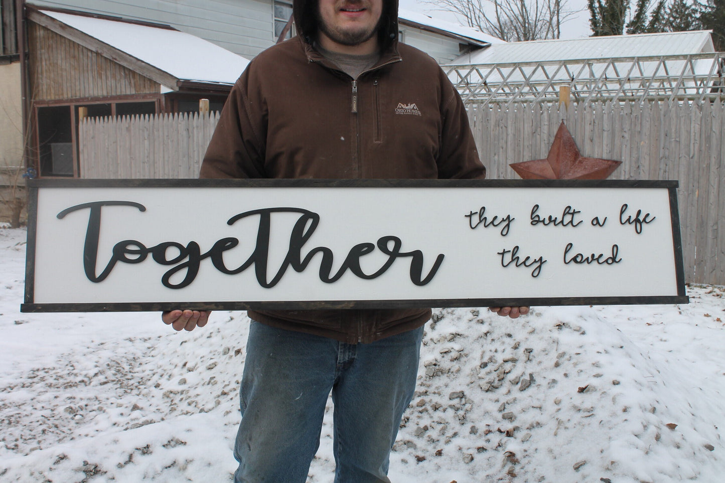 Together They Built a Life They Loved, Wood Sign, Extra Large Country Sign ,Large Raised Letter, Over-sized, Wood,Couch Sign, Fireplace Sign