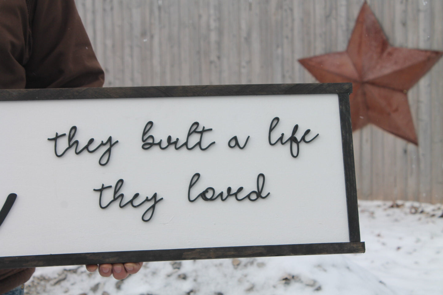 Together They Built a Life They Loved, Wood Sign, Extra Large Country Sign ,Large Raised Letter, Over-sized, Wood,Couch Sign, Fireplace Sign