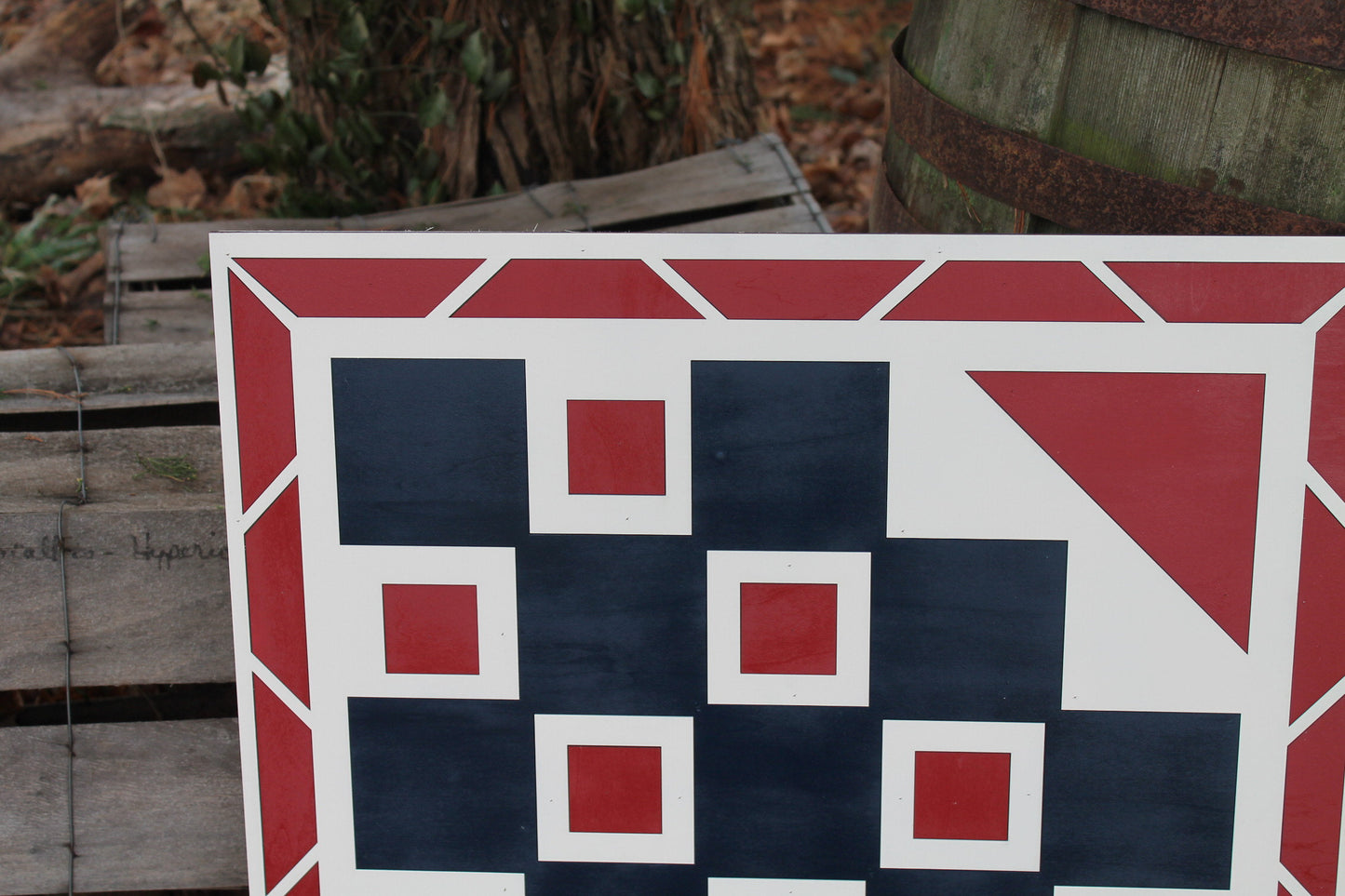 Barn Quilt, Wood Barn Quilt, Barn Decor, Patriotic, Red White Blue, Mosaic, Handmade, Primitive, Wood, Laser Cut Out, Extra Large, Customize