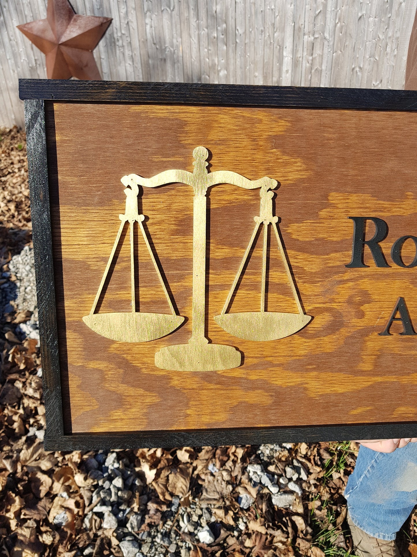 Large Custom Attorney Sign, Over-sized Rustic Business Logo, Wood, Laser Cut Out, 3D, Extra Large, Sign Footstepsinthepast