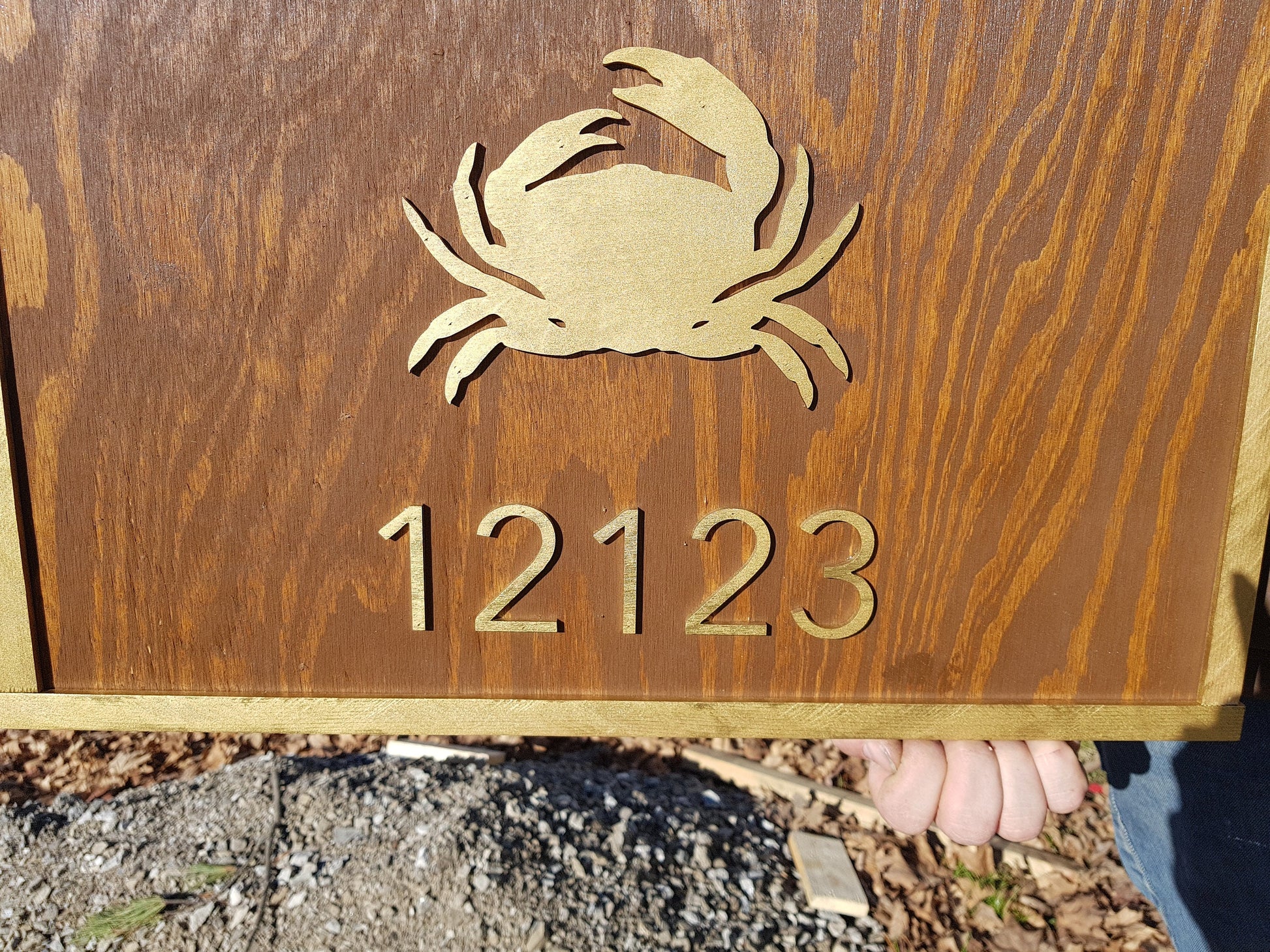 Large beach house sign, Address sign Established Sign, Crab, Exterior, Outdoor, Wooden, Wood, outdoor door beachy theme