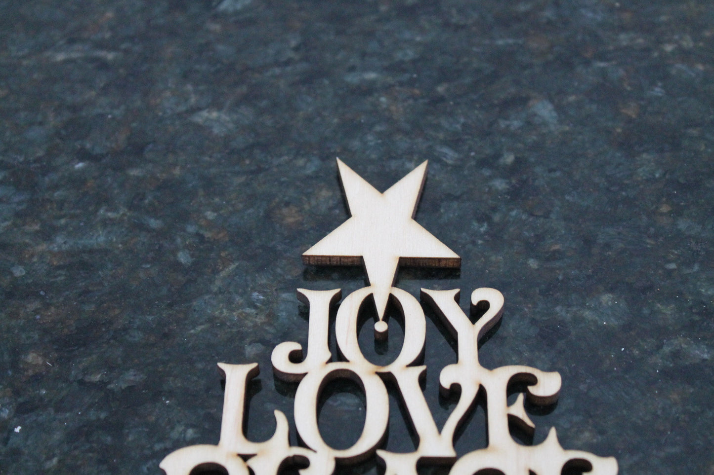 Joy, Love, Peace, Believe, Christmas Tree, Christmas Word Cut Out, Christmas Tree Laser Cutout, DIY, Wood, Silhouette, Craft, Decor, Birch